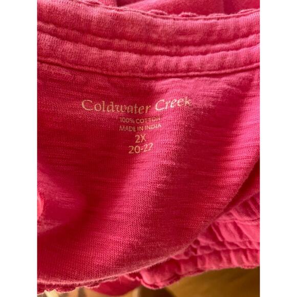 Coldwater Creek Size 2X Women's Pullover Pink Knit Top V-Neck 100% Cotton - Picture 4 of 5